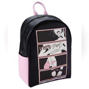Four Eyes x Based Kawaii Four Panel Hentai Black Pink Mini Backpack - NWT